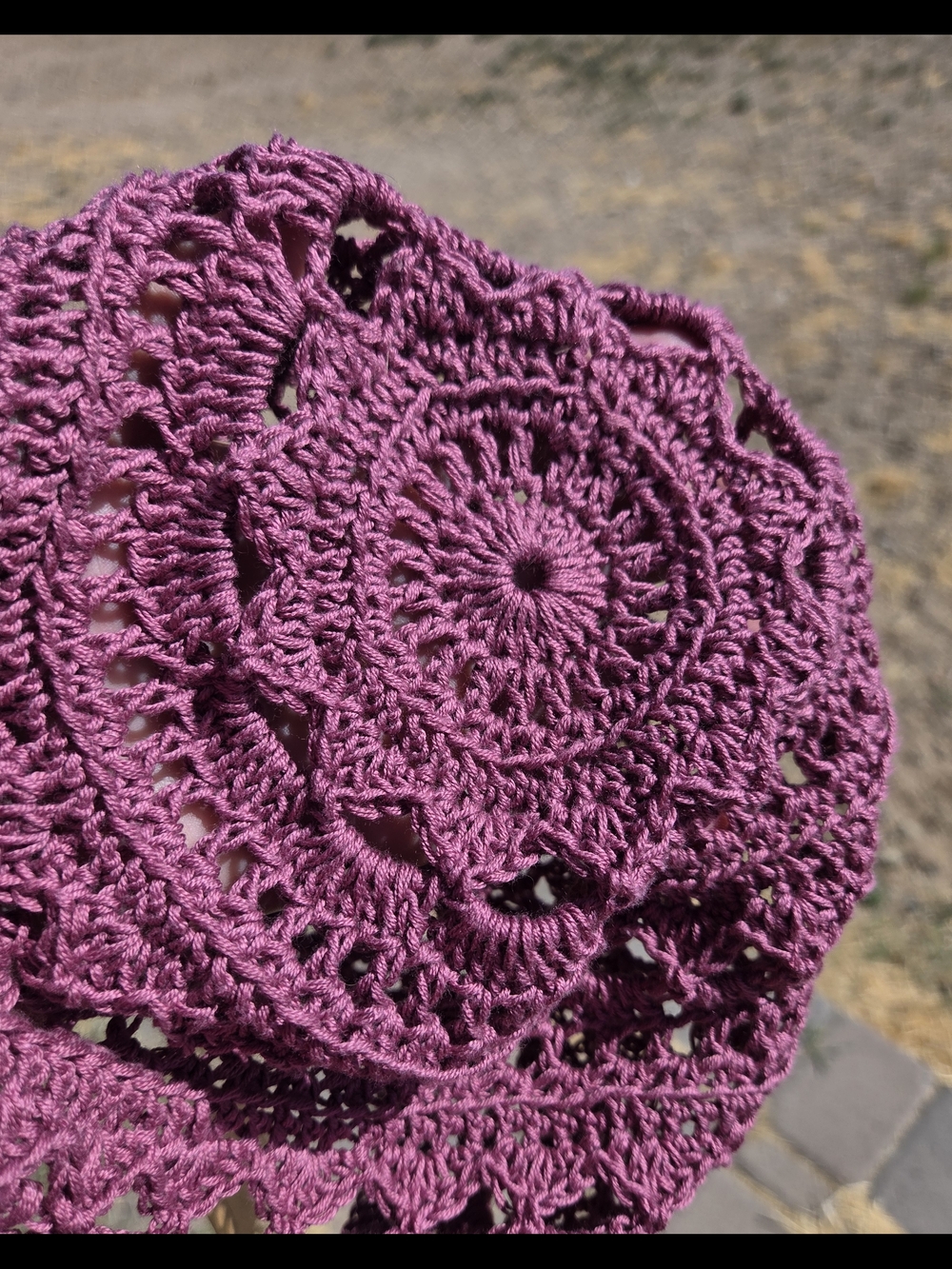 Artisan Handmade Extra-Lightweight Cotton Blend Crochet Lacey Boho Slouch Beanie - Picture 6 of 9